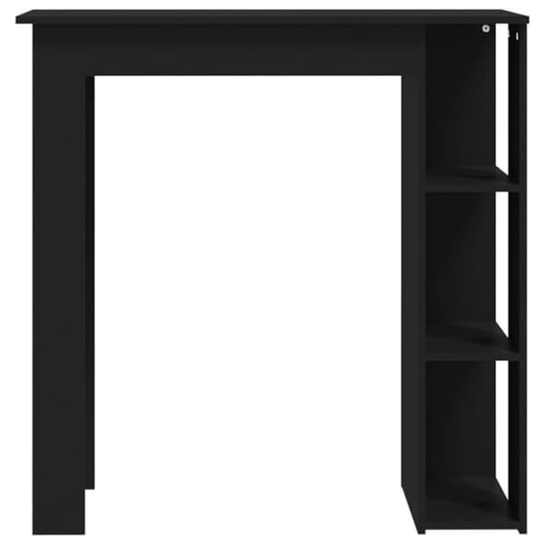 vidaXL barbord med hylde 102x50x103,5 cm spånplade sort