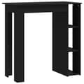 Miniatyrbillede 2 af 10: vidaXL barbord med hylde 102x50x103,5 cm spånplade sort