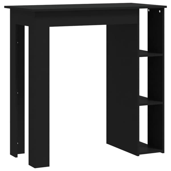 vidaXL Baaripöytä hyllyllä musta 102x50x103,5 cm lastulevy