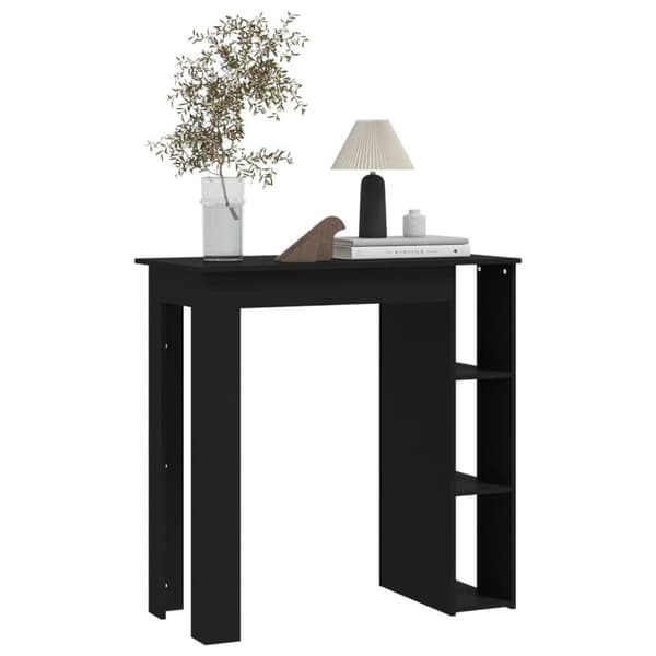 vidaXL Barbord med hylle svart 102x50x103,5 cm sponplate