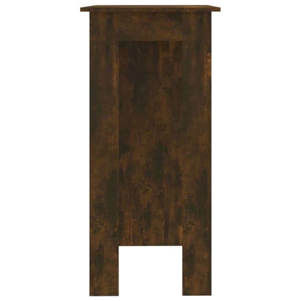 vidaXL barbord m. hylde 102x50x103,5 cm spånplade røget eg