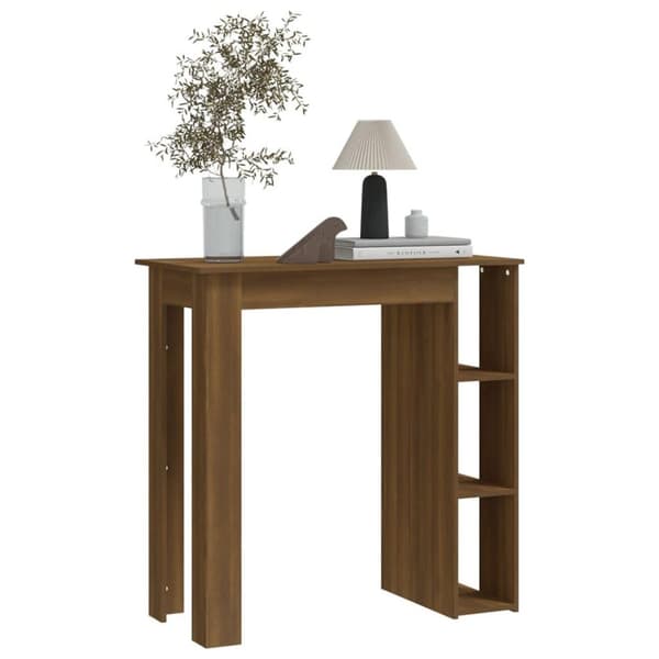 vidaXL Barbord med hylle brun eik 102x50x103,5 cm