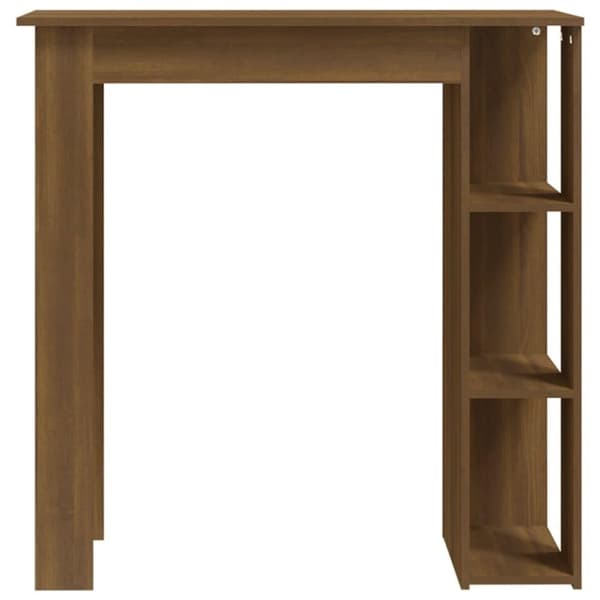 vidaXL Barbord med hylle brun eik 102x50x103,5 cm