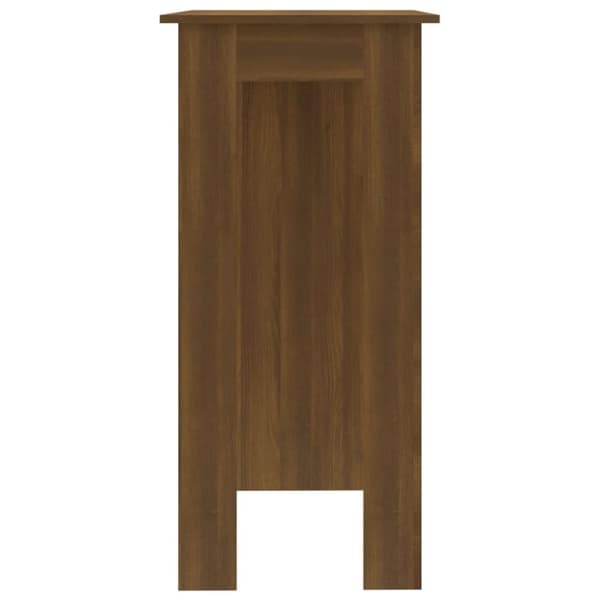vidaXL Barbord med hylle brun eik 102x50x103,5 cm