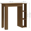 Miniatyrbilde 7 av 10: vidaXL Barbord med hylle brun eik 102x50x103,5 cm