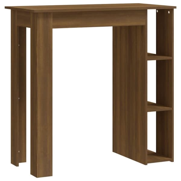 vidaXL Barbord med hylle brun eik 102x50x103,5 cm