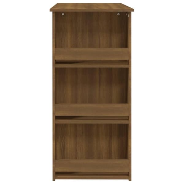 vidaXL barbord m. opbevaringsstativ 102x50x103,5 cm spånplade brunt eg