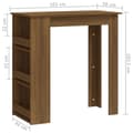 Miniatyrbillede 7 af 9: vidaXL barbord m. opbevaringsstativ 102x50x103,5 cm spånplade brunt eg