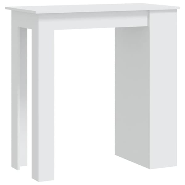 vidaXL Barbord med förvaringshyllor vit 102x50x103,5 cm spånskiva