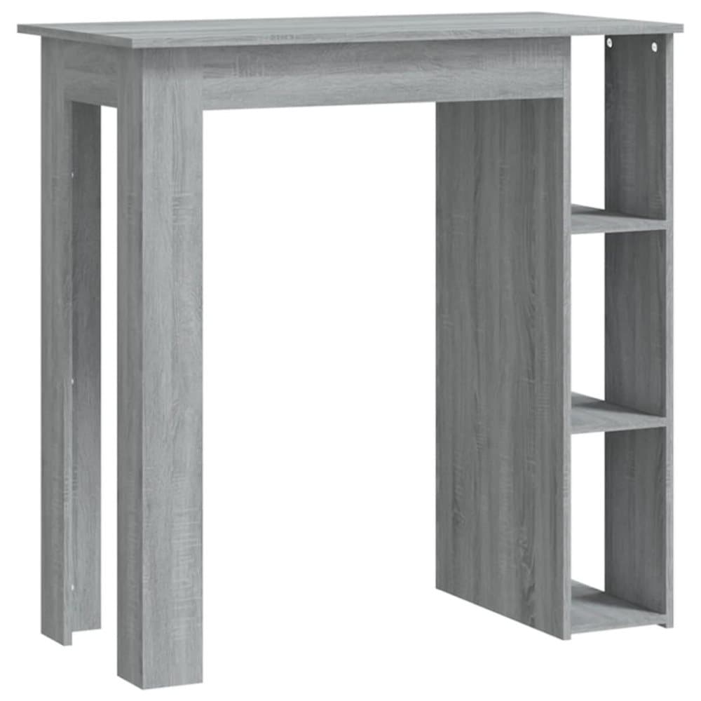 vidaXL Barbord med hylla grå 102x50x103,5 cm spånskiva