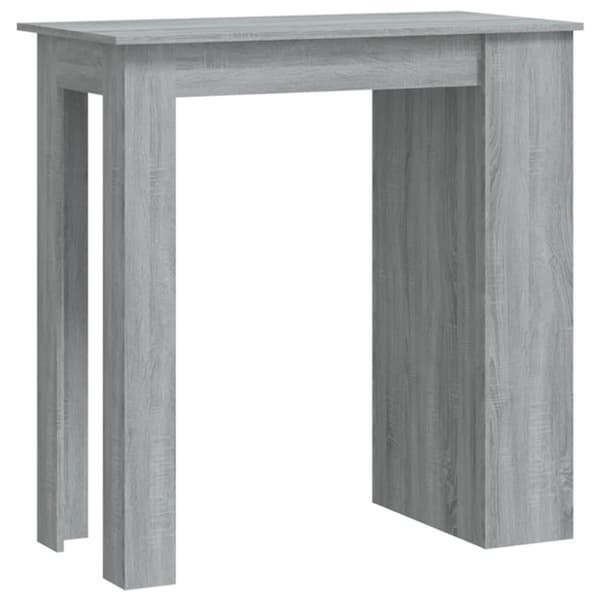 vidaXL Barbord med förvaringshyllor grå102x50x103,5cm spånskiva