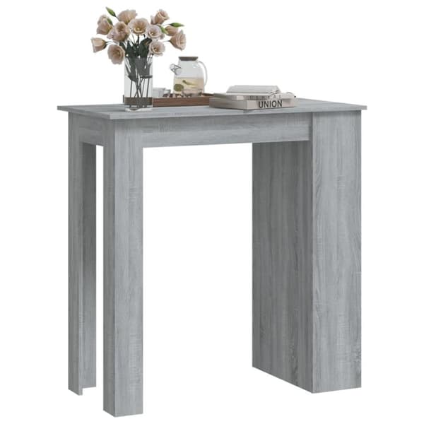 vidaXL Baaripöytä säilytystelineellä harmaa Sonoma 102x50x103,5cm levy