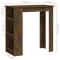 Miniatyrbillede 7 af 9: vidaXL barbord m. opbevaringsstativ 102x50x103,5 cm spånplade røget eg