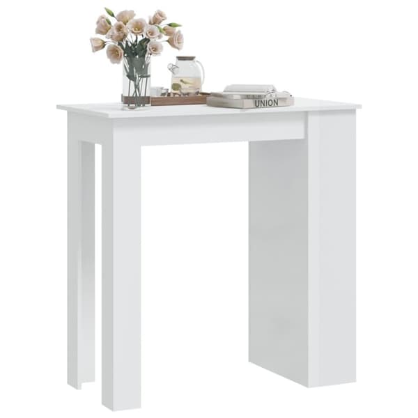 vidaXL barbord med opbevaringsstativ 102x50x103,5 cm hvid højglans