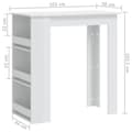 Miniatyrbillede 7 af 9: vidaXL barbord med opbevaringsstativ 102x50x103,5 cm hvid højglans