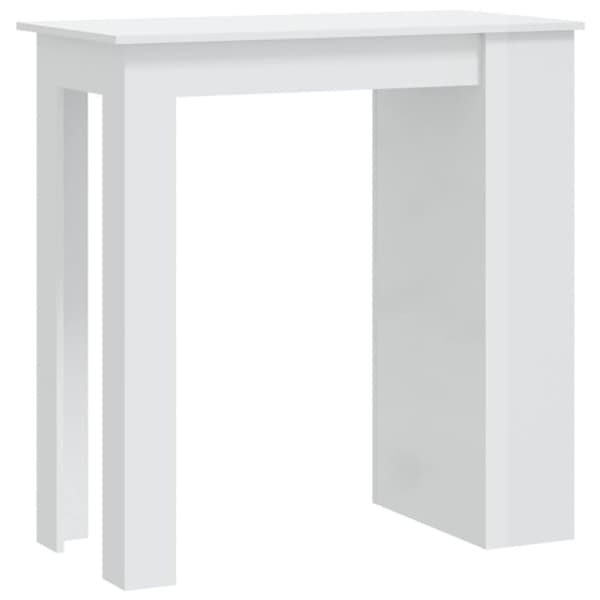 vidaXL barbord med opbevaringsstativ 102x50x103,5 cm hvid højglans