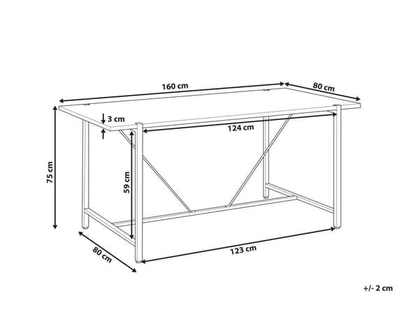 Ruokapöytä tumma puu 160 x 80 cm mustat metallijalat neljälle industriaalinen tyyli