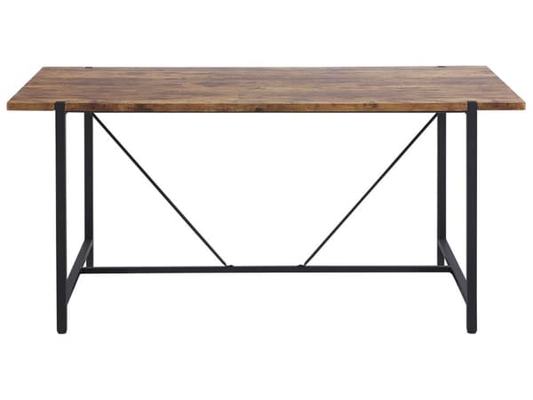 Ruokapöytä tumma puu 160 x 80 cm mustat metallijalat neljälle industriaalinen tyyli