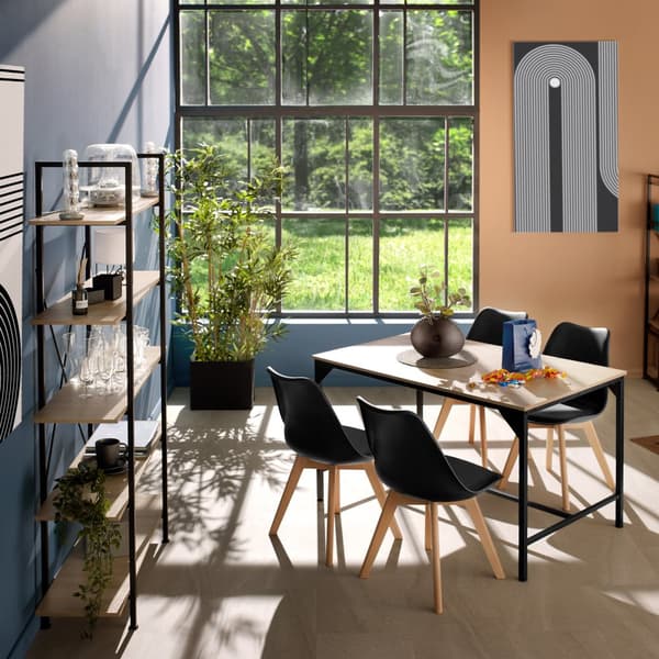 Spisebord Belfast 120x75x75cm - Industrielt lyst træ, egetræ Sonoma