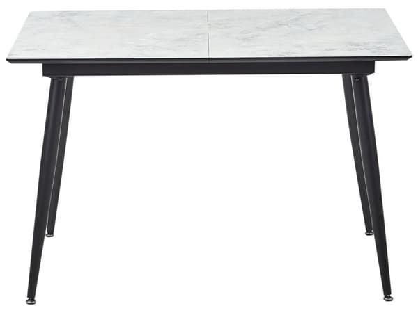 Matbord Svart Vit MDF Järn 120/150 x 80 cm Marmor Effekt Utdragbar Topp Metallben Rektangulär Modern Design