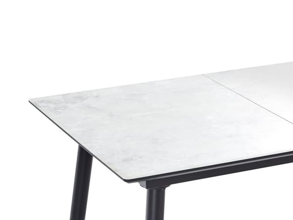 Matbord Svart Vit MDF Järn 120/150 x 80 cm Marmor Effekt Utdragbar Topp Metallben Rektangulär Modern Design