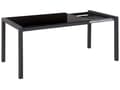 Miniatyrbild 5 av 9: Matbord Svart Metall 120/160 x 80 cm Traditionell Design Utdragbart Glansig Lackerad Finish