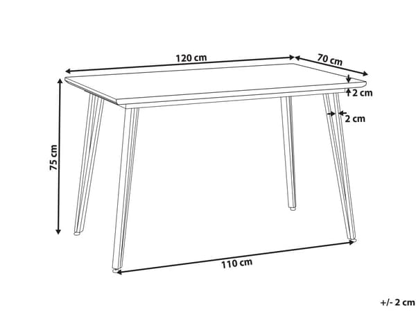 Matbord Silver Ben MDF Marmor Effekt Rektangulär 120 x 70 cm 4 Personer Kapacitet Modern Design