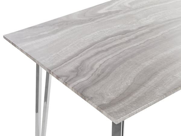 Matbord Silver Ben MDF Marmor Effekt Rektangulär 120 x 70 cm 4 Personer Kapacitet Modern Design