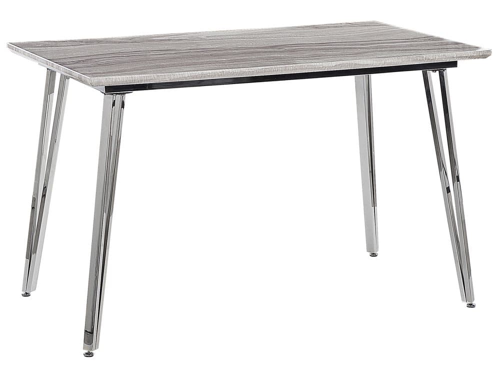 Matbord 120 x 70 cm Marmoreffekt Silver GREYTON