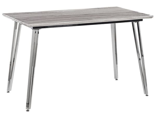 Matbord Silver Ben MDF Marmor Effekt Rektangulär 120 x 70 cm 4 Personer Kapacitet Modern Design