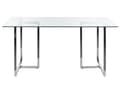 Miniatyrbild 4 av 6: Matbord Silver Härdad Glasskiva Rektangulär 160 x 90 cm 6 Personer Kapacitet Modern Design
