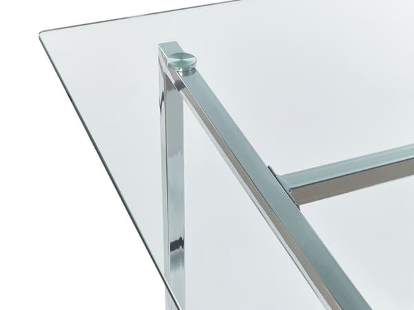 Matbord Silver Härdad Glasskiva Rektangulär 160 x 90 cm 6 Personer Kapacitet Modern Design
