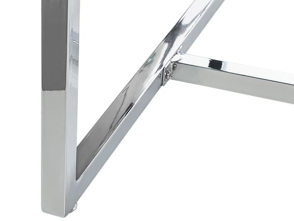 Matbord Silver Härdad Glasskiva Rektangulär 160 x 90 cm 6 Personer Kapacitet Modern Design