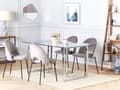 Miniatyrbild 2 av 6: Matbord Silver Härdad Glasskiva Rektangulär 160 x 90 cm 6 Personer Kapacitet Modern Design