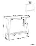 Pikkukuva 3 / 8: Konsolipöytä vaalea puu 90 x 75 x 40 cm MDF-levy kumipuu hylly suorakulmainen