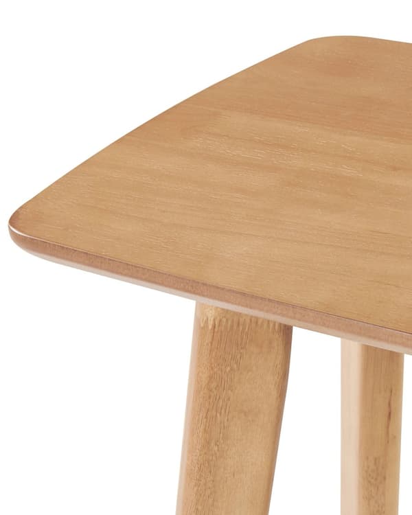 Konsolipöytä vaalea puu 90 x 75 x 40 cm MDF-levy kumipuu hylly suorakulmainen