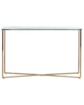 Pikkukuva 4 / 7: Konsolipöytä kultainen 120 x 76 x 35 cm teräsrunko valkoinen marmorikuvio karkaistu lasitaso