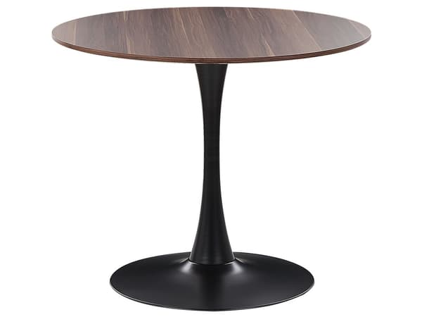 Mørkt træ Rundt Bistrobord 90 cm til Køkkenalrum Industriel Moderne Stil til 4 Personer