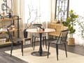 Miniatyrbillede 2 af 6: Lyst træ Rundt Bistrobord 90 cm til Køkkenalrum Industriel Moderne Stil til 4 Personer