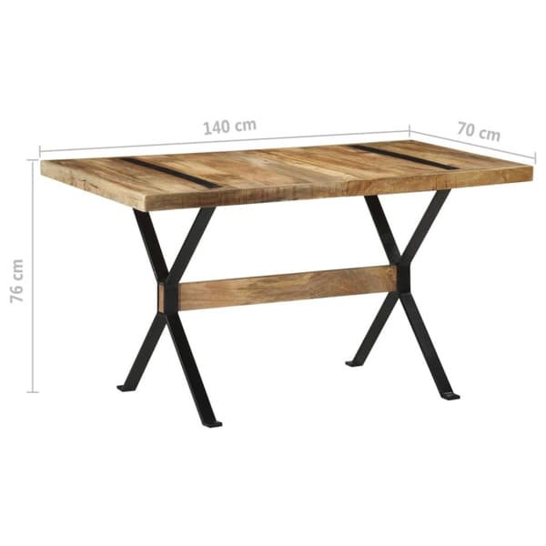 vidaXL spisebord 140x70x76 cm ru mangotræ