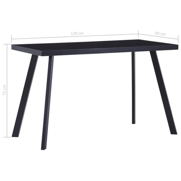 vidaXL Ruokapöytä musta 120x60x75 cm karkaistu lasi