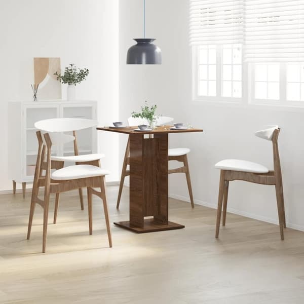 vidaXL bistrobord 60x60x75 cm konstrueret træ brun egetræ