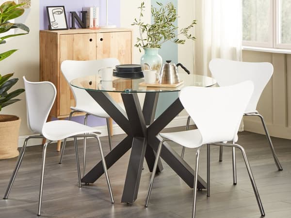 Moderne Rund Spisebord ø 100 cm i Sort Farve