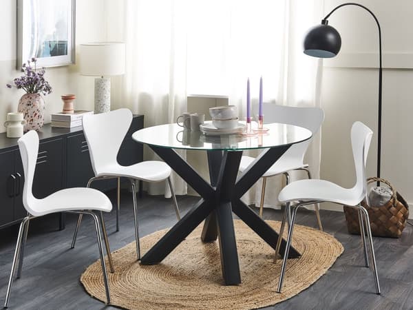 Moderne Rund Spisebord ø 100 cm i Sort Farve
