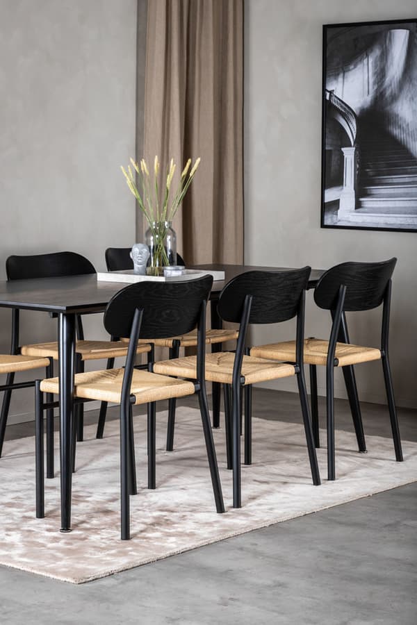 Dipp spisebord 90x180cm svart.