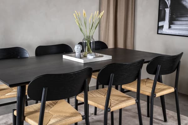 Dipp spisebord 90x180cm svart.