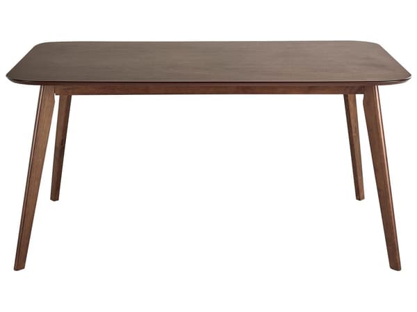 Ruokapöytä tumma puu 150 x 81 x 90 cm MDF kumipuu 6 hengelle suorakulmio perinteinen retro