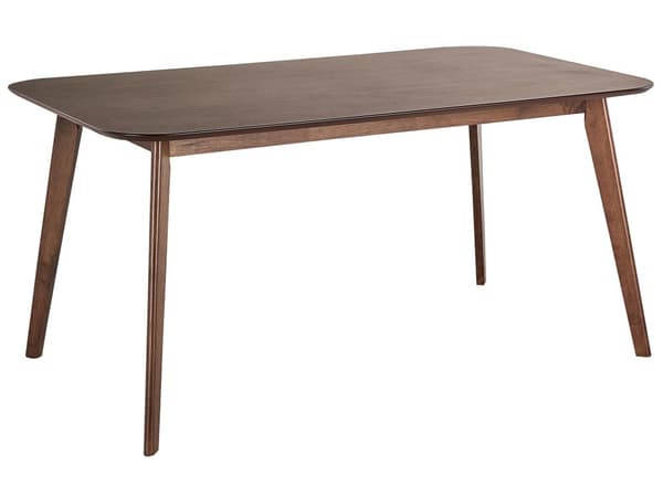 Ruokapöytä tumma puu 150 x 81 x 90 cm MDF kumipuu 6 hengelle suorakulmio perinteinen retro