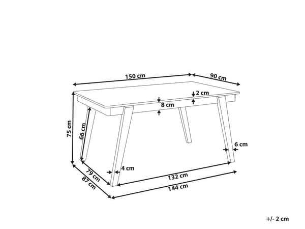 Ruokapöytä vaalea kumipuu harmaa 150 x 90 cm neliskulmainen 4 hengelle skandinaavinen tyyli