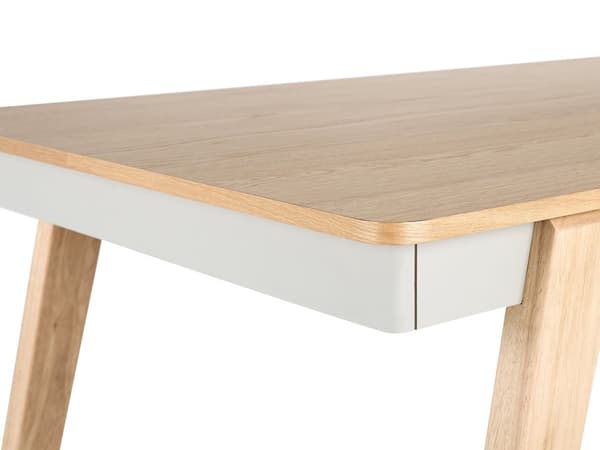 Matbord ljust trä Gummiträ 150 x 90 cm Rektangulärt för 4 personer Skandinavisk Traditionell Matsal